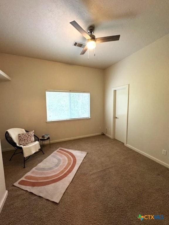 2772 Cloisters Dr, College Station, TX 77845 - sitting room with ceiling fan and carpet floors