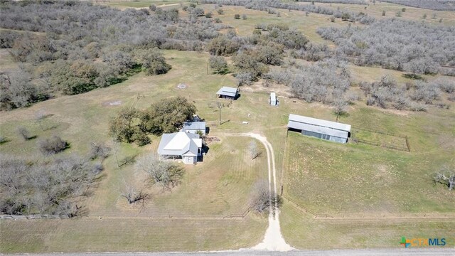 aerial view featuring a rural view