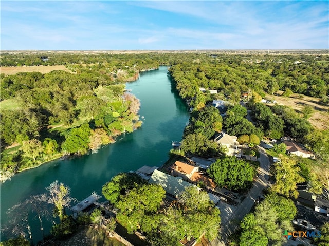 323 E Klein Rd, New Braunfels, TX 78130 - birds eye view of property featuring a water view
