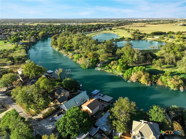 323 E Klein Rd, New Braunfels, TX 78130 - drone / aerial view featuring a water view