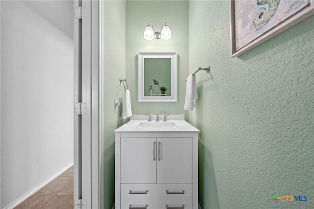 bathroom featuring vanity and tile patterned floors