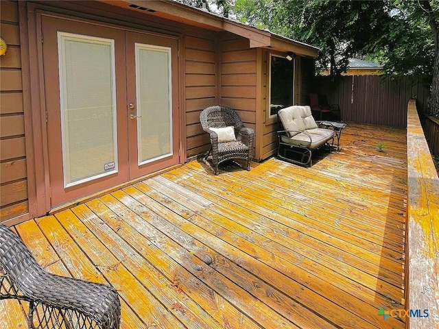 3811 River Oaks Cir, Temple, TX 76504 - wooden terrace featuring french doors