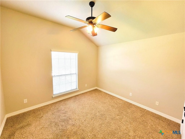 6409 Jovana Dr, Killeen, TX 76542 - carpeted empty room featuring vaulted ceiling and ceiling fan