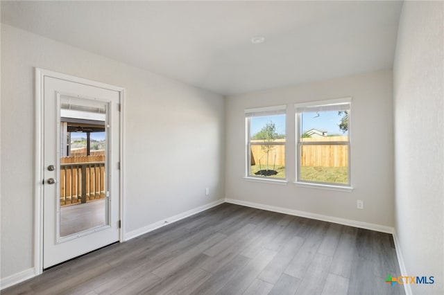 unfurnished room with light wood-type flooring and a wealth of natural light