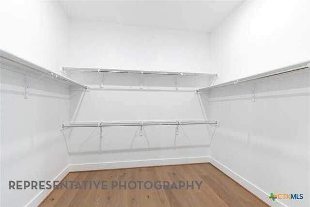221 Dycus Bnd, Liberty Hill, TX 78642 - walk in closet with light wood finished floors