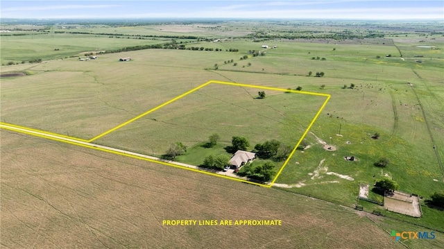 bird's eye view featuring a rural view