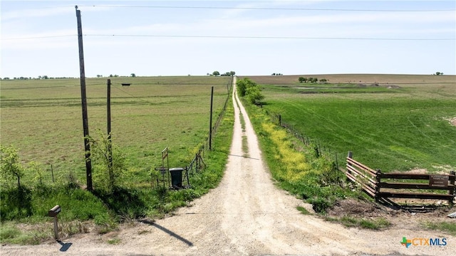 view of street featuring a rural view