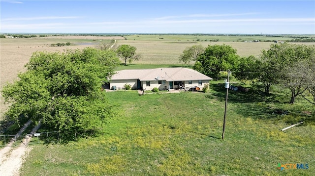 bird's eye view featuring a rural view