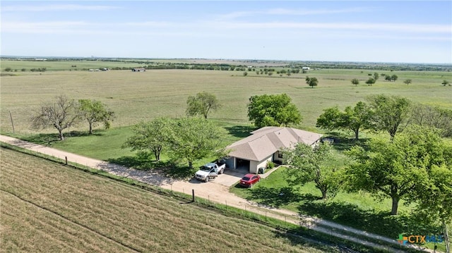 bird's eye view featuring a rural view