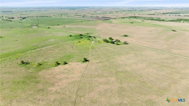 drone / aerial view with a rural view