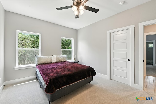 15933 Salado Dr, Temple, TX 76502 - carpeted bedroom with multiple windows and ceiling fan