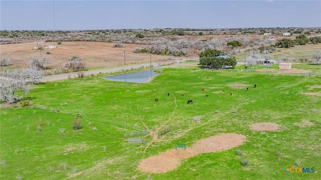 bird's eye view with a rural view