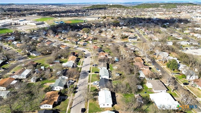 drone / aerial view with a residential view