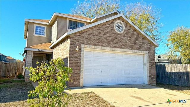 view of front facade with a garage