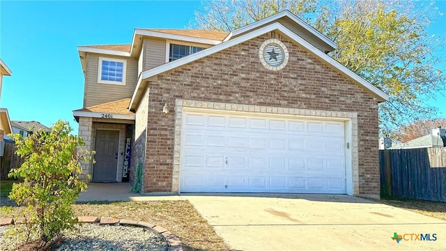 view of property featuring a garage