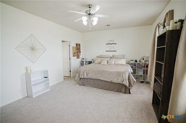 201 Boulder Ridge Dr, Cuero, TX 77954 - carpeted bedroom with ceiling fan