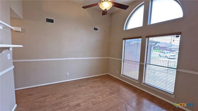 601 Barber Dr, Copperas Cove, TX 76522 - unfurnished room featuring a ceiling fan, wood finished floors, and baseboards