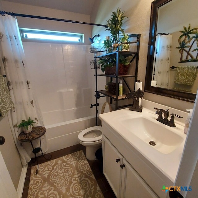 1802 Rustic Manor Dr, Temple, TX 76502 - full bath with toilet, shower / bath combination with curtain, vanity, and tile patterned flooring