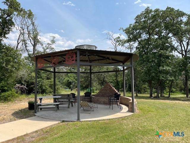2357 Myrtle Ln, Cameron, TX 76520 - view of community with a gazebo, a lawn, and a patio area