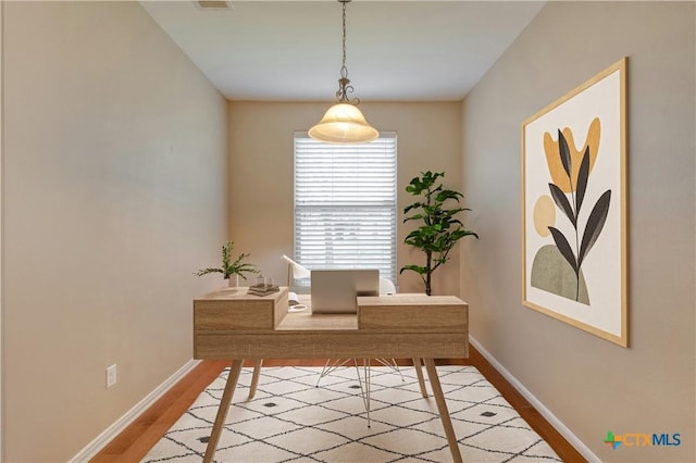 office featuring light hardwood / wood-style floors