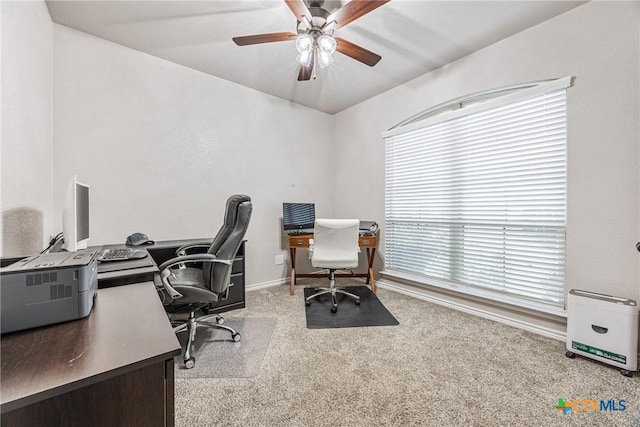 3424 Waggoner Dr, Belton, TX 76513 - carpeted office space with ceiling fan and baseboards