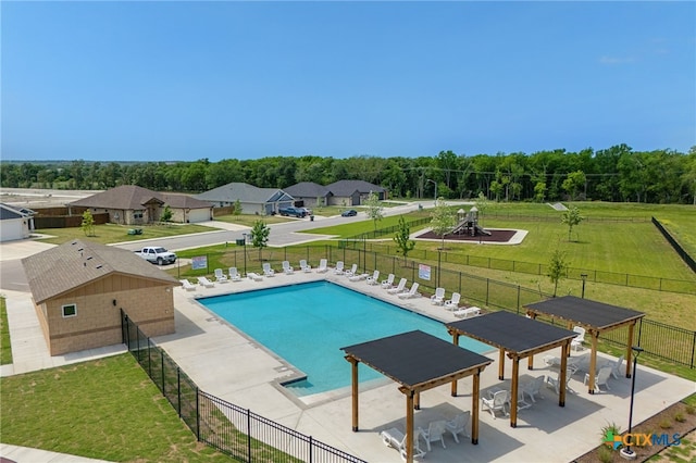3203 Pistoia Trl, Temple, TX 76502 - community pool featuring a patio