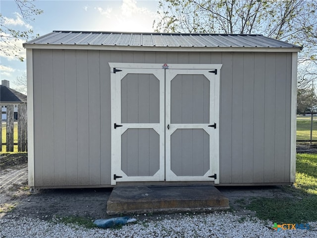 view of shed