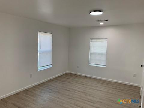 empty room featuring light hardwood / wood-style flooring and plenty of natural light