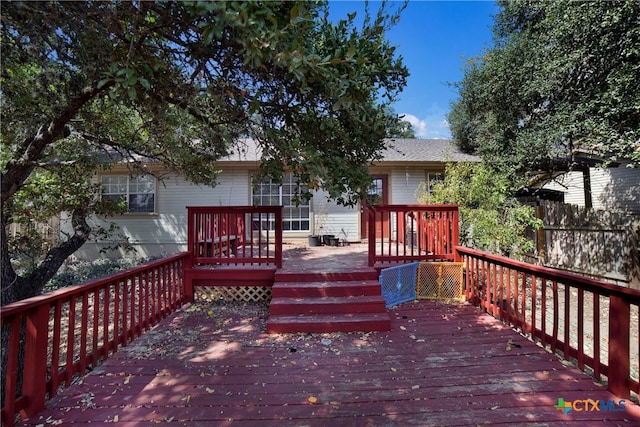 view of wooden deck