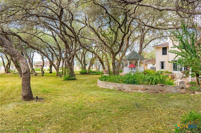 view of yard featuring a gazebo