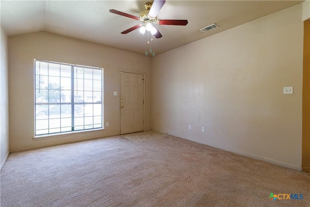 1513 Nicholas Cir, Killeen, TX 76542 - spare room with light colored carpet, plenty of natural light, ceiling fan, and lofted ceiling