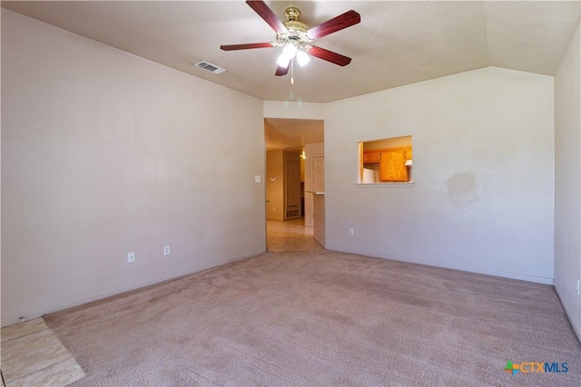 1513 Nicholas Cir, Killeen, TX 76542 - carpeted spare room with ceiling fan, baseboards, and vaulted ceiling