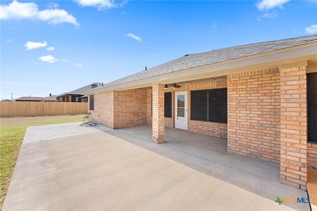 2222 Sparrow Rd, Killeen, TX 76542 - view of patio featuring fence and ceiling fan