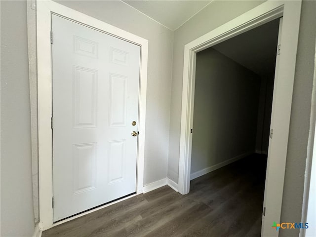 interior space featuring dark hardwood / wood-style flooring