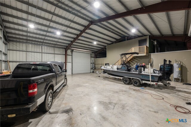 garage with water heater