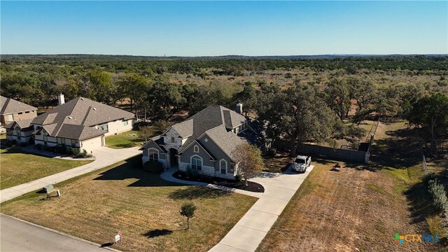 555 Solms Frst, New Braunfels, TX 78132 - aerial view of property and surrounding area with a forest