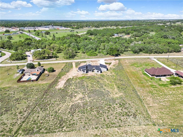 bird's eye view with a rural view