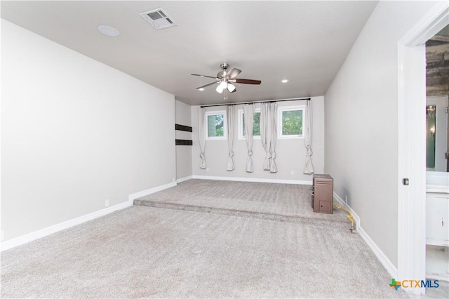 2241 Berger Rd, Temple, TX 76501 - spare room with a ceiling fan, carpet floors, baseboards, and recessed lighting