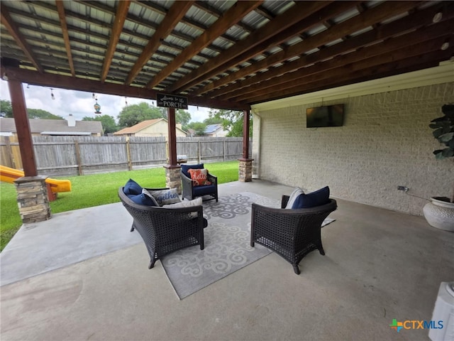 102 Lexington Ln, Victoria, TX 77901 - view of patio / terrace featuring an outdoor living space