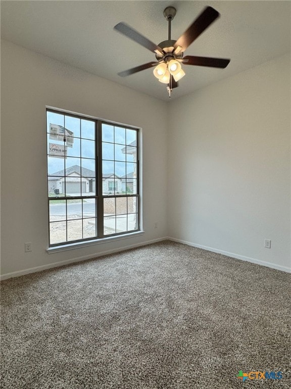 1249 Bending Branch Way, Temple, TX 76502 - spare room featuring carpet flooring, ceiling fan, and baseboards