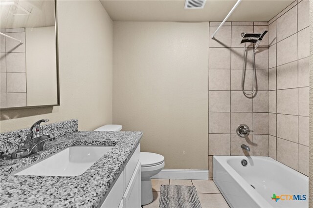 607 S Main St, Lampasas, TX 76550 - bathroom with vanity, shower / tub combination, and tile patterned flooring