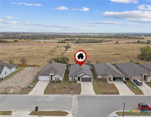 drone / aerial view featuring a rural view