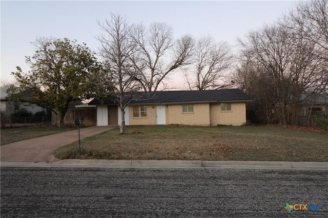 view of single story home