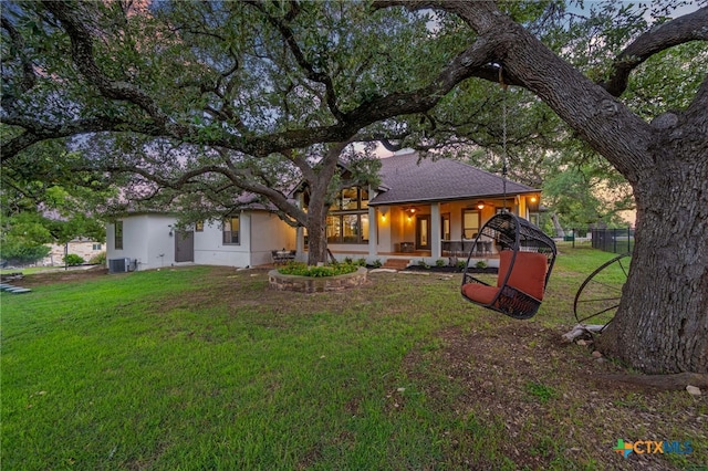 1448 Decanter Dr, New Braunfels, TX 78132 - rear view of property with covered porch