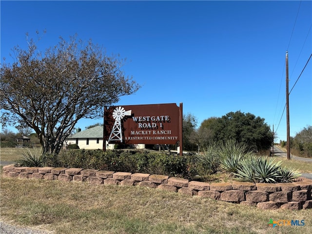 view of community sign