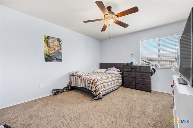 5920 Stonehaven Dr, Temple, TX 76502 - carpeted bedroom featuring baseboards and ceiling fan