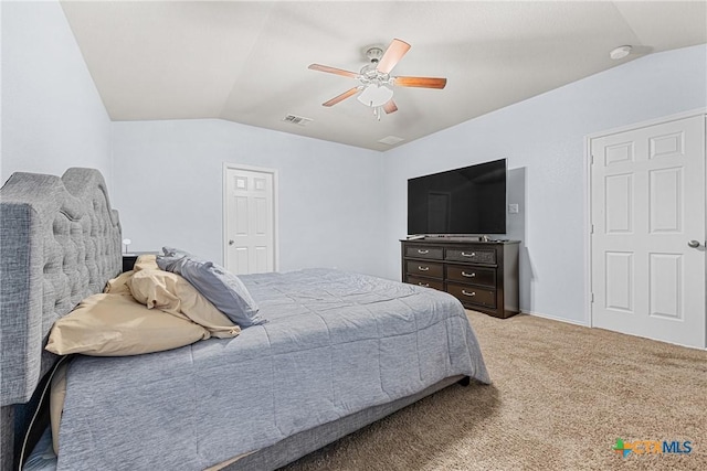 5920 Stonehaven Dr, Temple, TX 76502 - bedroom with lofted ceiling, carpet, ceiling fan, and baseboards