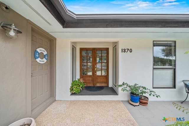 entrance to property with french doors