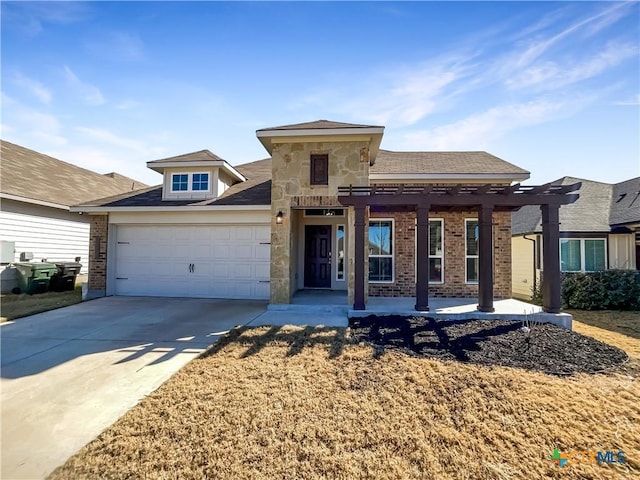 view of front of home with a garage