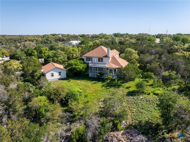 171 Clear Rdg, New Braunfels, TX 78132 - birds eye view of property with a wooded view